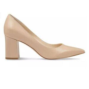 NWT Marc Fisher Zala Pointed Toe Mid Heel Pumps, Size 6M, Light Natural Leather